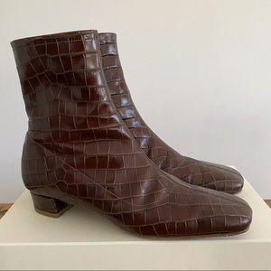 BY FAR ESTE BOOT CROCO EMBOSSED LEATHER SZ 39
